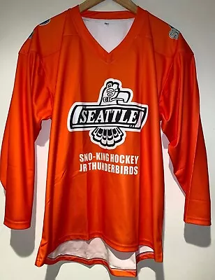 SEATTLE Jr THUNDERBIRDS T-Birds Orange Practice Hockey Jersey NEW NWOT YOUTH XL • $33