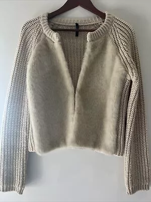 Stile Benetton Faux Fur Front Vintage Sweater • $8