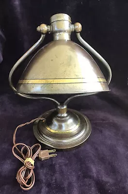 Antique Table Swing Lamp Harp Lamp Attributed To Bradley & Hubbard Marked 1888 • $350