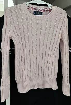 Polo Ralph Lauren Pick Girls Cable Knit Jumper Size 5 • $40