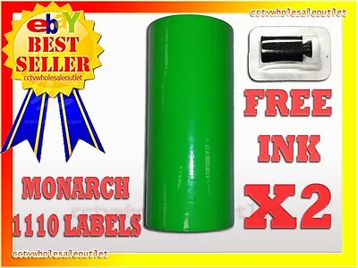 2 Sleeves Fluorescent Green Label For Monarch 1110 Pricing Gun 2 Sleeves=32rolls • $36.60