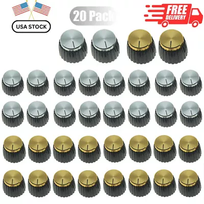 20Pack Guitar AMP Amplifier Knobs Black With Cap Push-on Knob Fit For Marshall • $14.85