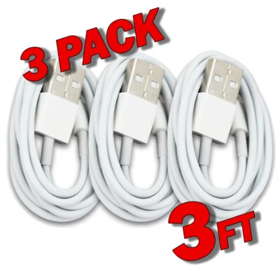 $4.79 • Buy 3-Pack 3FT Long Charging Cable Charger For IPhone XR X Xs MAX 8 7 6S 6 PLUS SE