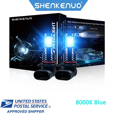 2Pcs 8000K Blue 9005 LED Headlight Bulbs High Low Beam Combo Kits Super Bright • $17.26