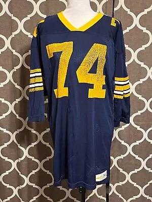 Vintage 70s Michigan Wolverines Russell Athletic Football Jersey XL USA MADE • $22.29