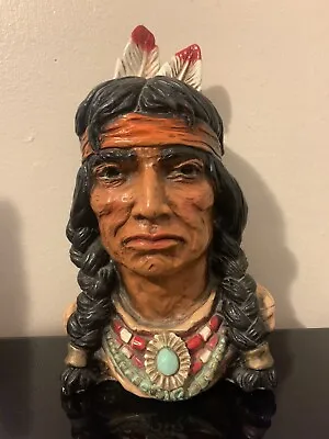 Native American Indian Brave Head Universal Statuary Corp Chicago 1966 • $34.99