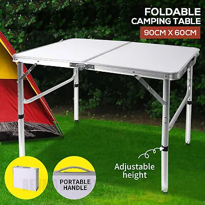 Folding Camping Table Aluminium Picnic Portable Adjustable Party Bbq Outdoor 3ft • £21
