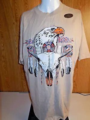 $9.99 • Buy V8 Vintage 90s Diamond Dust Native American Eagle T Shirt XL Made In USA