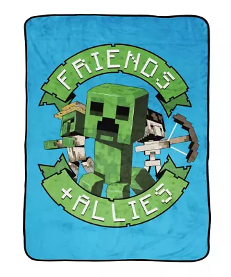 Minecraft Legends Friends & Allies Throw Blanket 60in (L) X 46in (W) • $22