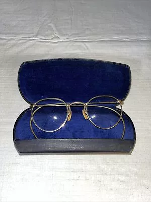 Antique Optical 1/10 12K GF Round Frame Eyeglasses W/ Case • $60