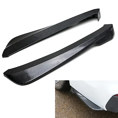 Black Carbon Fiber Finish PP Universal Fit Rear Bumper Lip Splitter Diffusers • $28.79