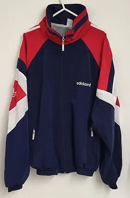 £45 • Buy Adidas 80S TRACK JACKET TOP MEN'S Blue RETRO VINTAGE MADE IN WEST GERMANY L B230