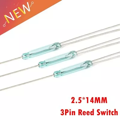 50pcs Reed Switch 3pin Magnetic Normally Open And Normally Closed 2.5X14MM • $21.45