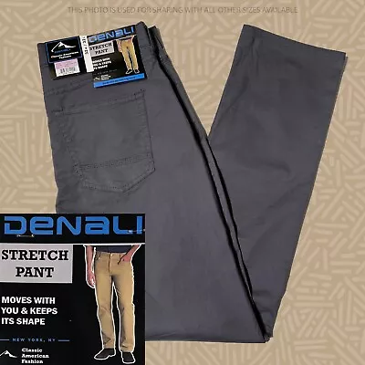 NWT Denali Men's Technical Stretch Pants Elastic Waist Charcoal Sky D770169 • $29.99