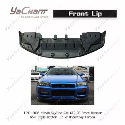 Carbon Kit For 99-02 Nissan Skyline R34 GTR OE Bumper NSM Front Lip W/ Undertray • $385