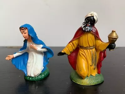 Vintage Old Italian Nativity Christmas Decorations Nativity Figures Mary Wiseman • £18