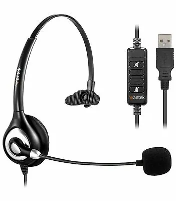 £8 • Buy Wantek A600 Wired Headset Microphone USB Call Centre Home Working Laptop PC