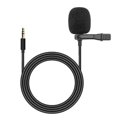 Clip On Pro Lavalier Lapel Mini Stereo Microphone Mic Condenser For PC Laptop UK • £2.99