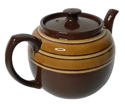 Vintage Sadler 32oz Teapot Staffordshire England Brown With Tan Stripes • $29.99