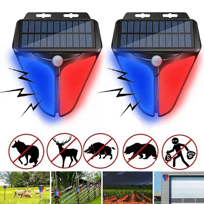 2PKS Solar Alarm Light Strobe Light Wireless Motion Sensor Detector Outdoor LED • $18.95