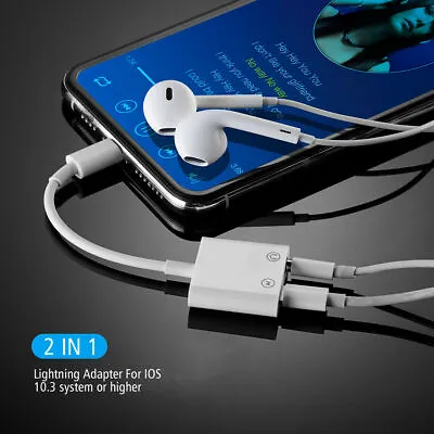 8 Pin To 3.5mm Splitter AUX Adapter Headphone Jack For IPhone 7 8 Plus X XS • $3.68