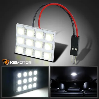 12-SMD 1210 White LED Dome Light Panel Car Interior T10 BA9S Adapter • $3.28