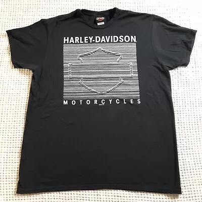 Harley Davidson Motorcycles T Shirt Mens XL Barcode Logo Biker Concord NC Black • $19.55