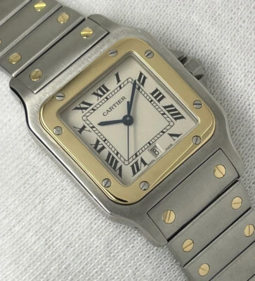 £3195 • Buy Cartier Santos Galbee Steel & Gold Quartz Gents Watch 29mm 2023 Service 187901