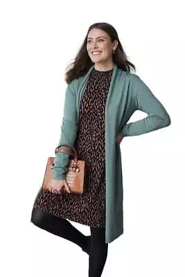 Capture - Womens Jumper - Long Winter Cardigan Cardi - Green - Sweater - Casual • $17.42