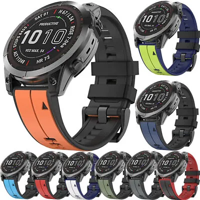 Quickfit Silicone Watch Band Strap For Garmin Fenix 7 7X 6 6X Pro 5 5X Plus 3HR • £8.99