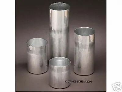 ROUND PILLAR Seamless Aluminum Candle Molds 3 Inches Round (Set Of 4) • $37.95