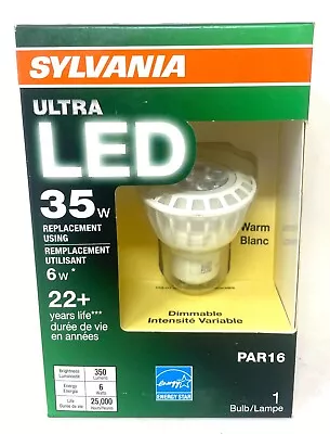 $8.09 • Buy Sylvania Ultra LED 35W Using 6W Warm Dimmable PAR16 GU10 Base Flood Light Bulb
