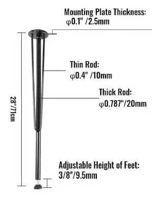 Hairpin Metal Table Legs 28 Inch Desk Legs Set Of 4 Heavy Duty Bench Legs Black • $26.70