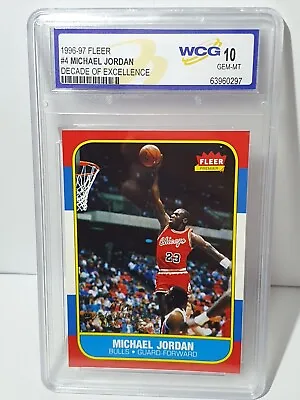 $10.50 • Buy 1996 Fleer Michael Jordan Rookie Card Decade Of Excellence Graded WCG PSA 10