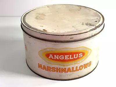 Vtg Antique Original Angelus Marshmallows 5lb Tin Box Cracker Jack Chicago NYC • $124.99
