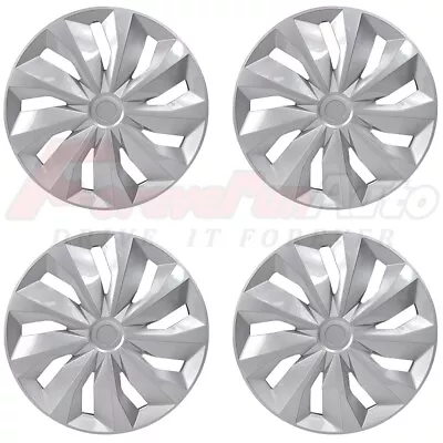 14  Hub Caps Wheel Covers Silver Snap On Fit R14 Tire & Steel Full Rim Set Of 4 • $43