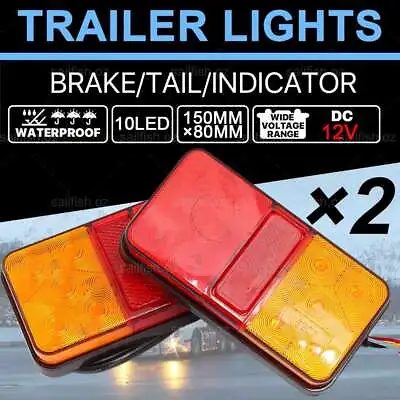 $10.95 • Buy 12V LED Trailer Tail Lights Truck Caravan UTE Boat Light Screw Waterproof IP67