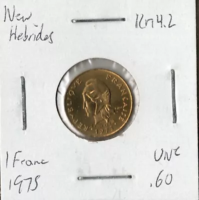 Coin New Hebrides 1 Franc 1975 KM4.2 • $3.29