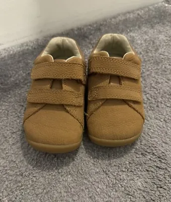 Baby Boys Clarks Roamer Tan Crawling Shoes Size 5.5H • £25