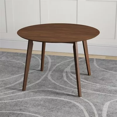 Piper Mid Century Modern Style Solid Wood Walnut 43  Round Dining Table • $279.37