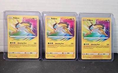 3x AMAZING RARE Raikou HOLO FOIL Pokemon Shield Sword Vivid Voltage 050/185 - NM • $14