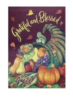 Grateful Blessed Cornucopia Fall Thanksgiving Mini Window Garden Yard Flag New • $8.97