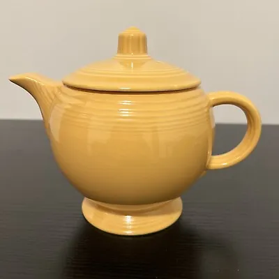 Vintage Fiesta Tea Pot Mustard Yellow Fiestaware Medium • $125