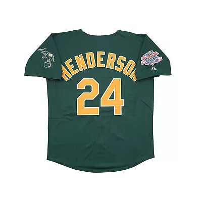 Rickey Henderson Oakland Athletics 1989 World Series Alt Green Men's Jersey • $129.99