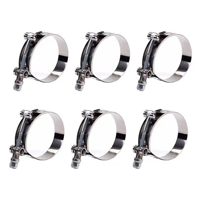 6 Pcs 1.5  T-Bolt Hose Clamps Stainless Steel Turbo Intake Silicone Hose Clamp • $15.59