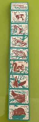 Hungary Vintage 9 Uncut Sheet Matchbox Matches Labels Wild Animals Unused Set • $15