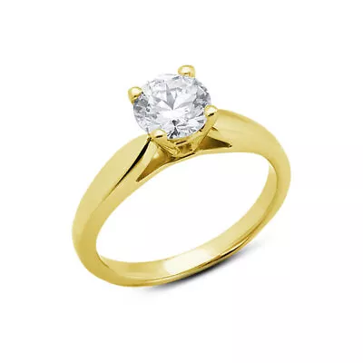3.05ct F SI2 Round Natural Certified Diamond 14K Gold Solitaire Engagement Ring • $8370
