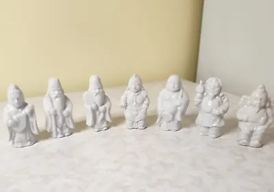 Vintage Seven 7 Lucky Gods Of Happiness & Fortune Mini Ceramic Figures. D8 • $22.49