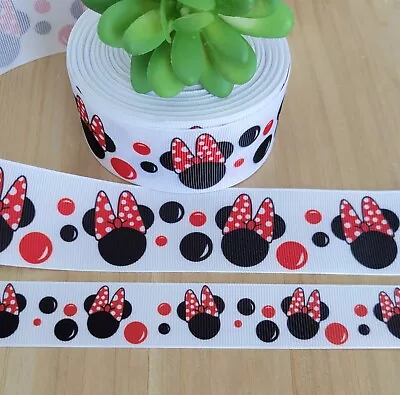 5/8 7/8 1 1.5 & 3  (1 YD) Minnie Mouse Grosgrain Ribbon Polka Dot Disney • $1.35