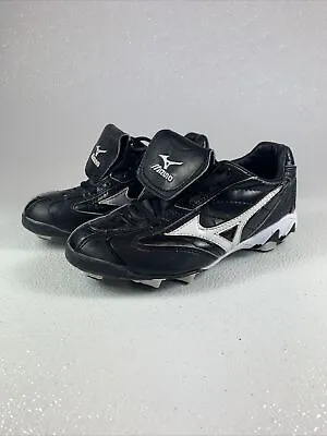 Mizuno Kids Size 5 Black White Baseball Softball Cleats • $11.97